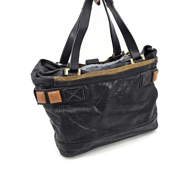 Chloe Audra Black Leather Purse Handbag Purse Shoulder Bag - Picture 4 of 16